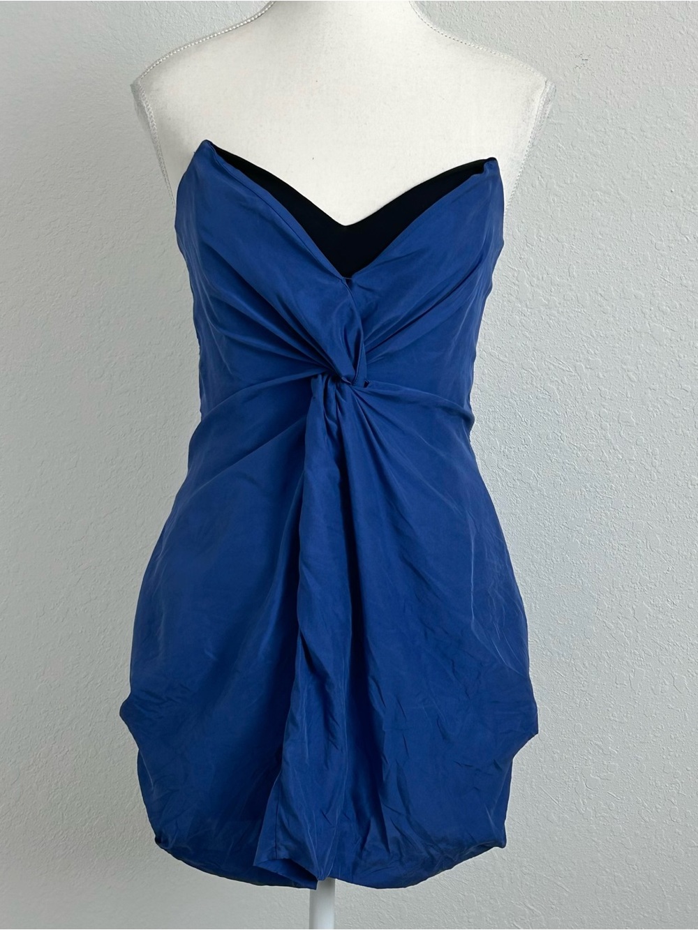 Reiss Strapless Corset Blue Silk Mini Dress Y2K
